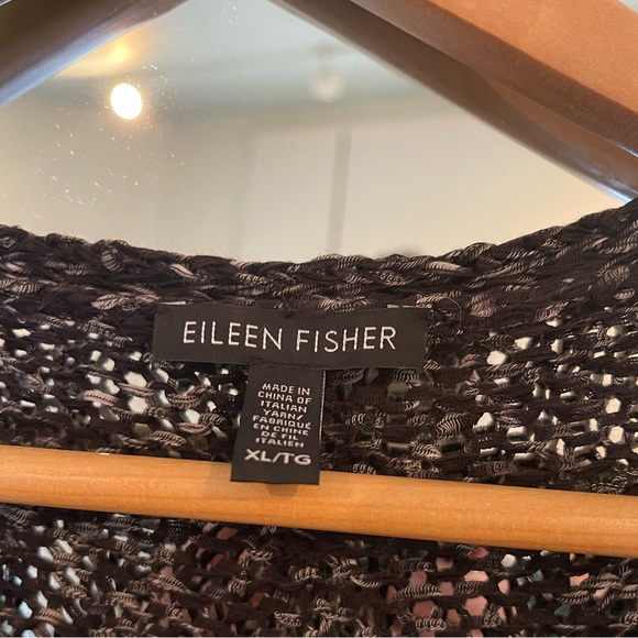 Eileen Fisher short sleeved sweater. Marbled navy color. - Picture 3 of 3